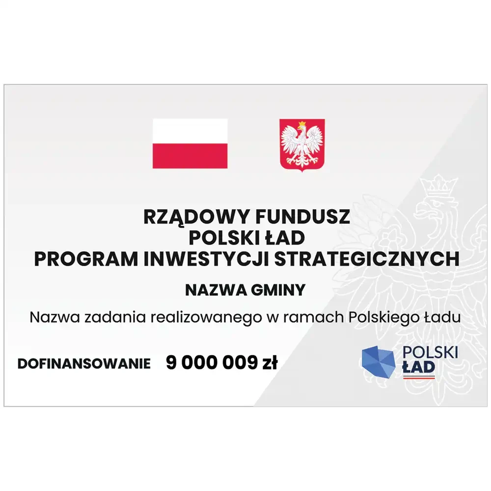 Tablica informacyjna - Polski Ład - sklep drogowy Widrog.webp