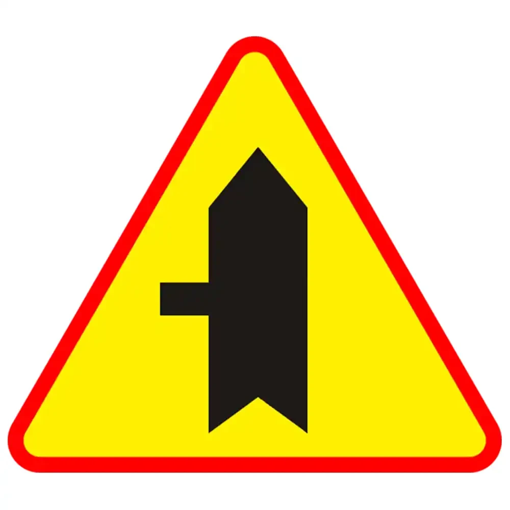 Znak drogowy A- 6C - skrzyzowanie z drogą podporzadkowana po lewej stronie - folia odblaskowa I generacji - 900 mm - sklep drogowy Widrog.webp