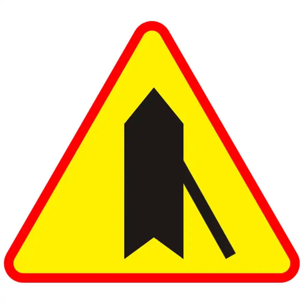 Znak drogowy A- 6D - wlot drogi jednokierunkowej z prawej strony - folia odblaskowa I generacji - 900 mm - sklep drogowy Widrog.webp