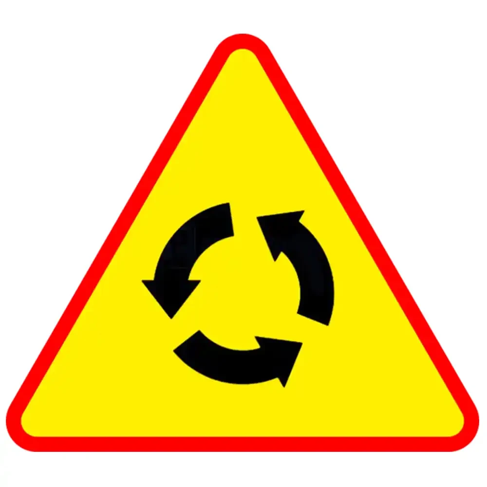 Znak drogowy A- 8 - skrzyzowanie o ruchu okreznym - folia odblaskowa I generacji - 1200 mm - sklep drogowy Widrog.webp