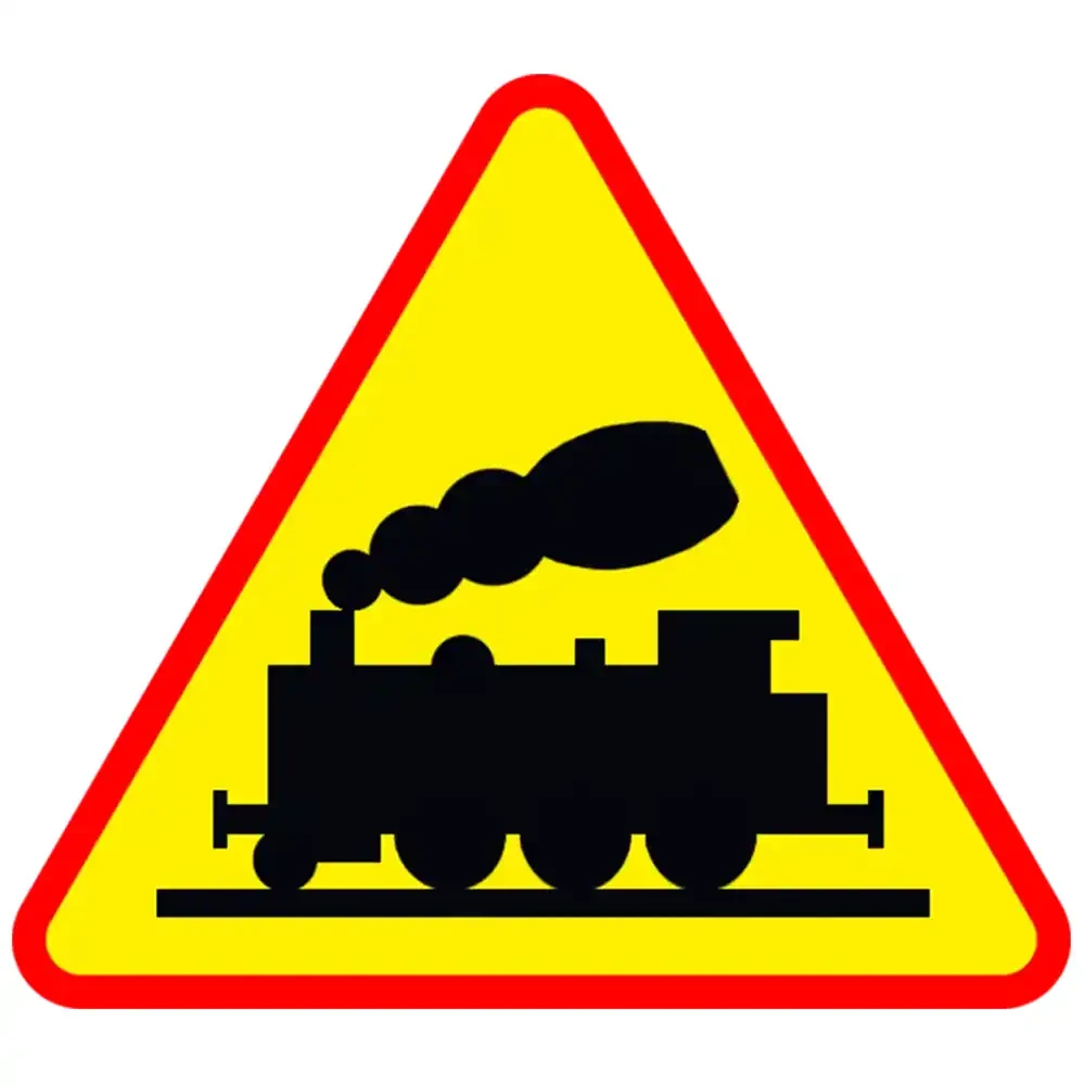 Znak drogowy A-10 - przejazd kolejowy bez zapor - folia odblaskowa I generacji - 900 mm - sklep drogowy Widrog.webp