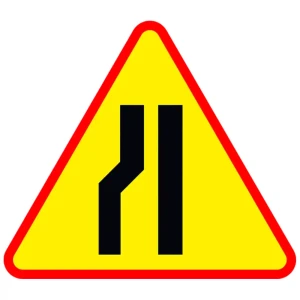 Znak drogowy A-12C - zwężenie jezdni lewostronne - folia I generacji - 1200 mm