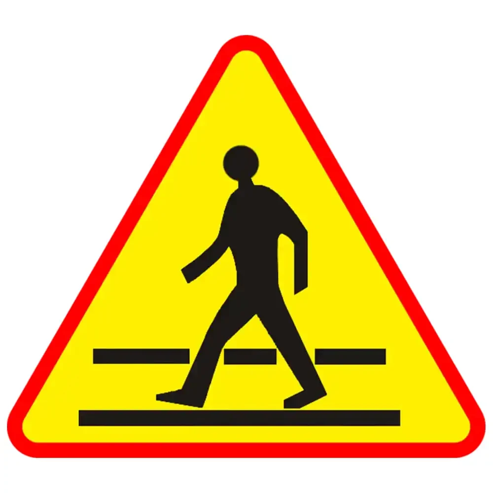Znak drogowy A-16 - przejscie dla pieszych - folia odblaskowa I generacji - 1200 mm - sklep drogowy Widrog.webp