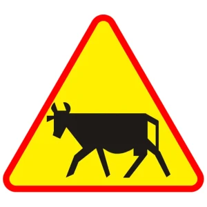 Znak drogowy A-18A - uwaga zwierzęta gospodarskie - folia I generacji - 1050 mm