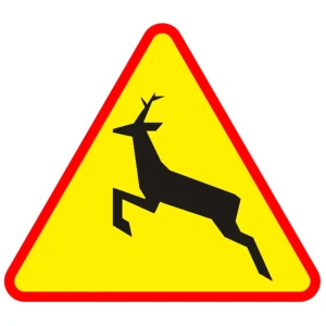 Znak drogowy A-18B - uwaga zwierzęta dzikie - folia I generacji - 1050 mm
