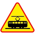 Znak drogowy A-21 - uwaga tramwaj - folia odblaskowa I generacji - 600 mm - sklep drogowy Widrog.webp
