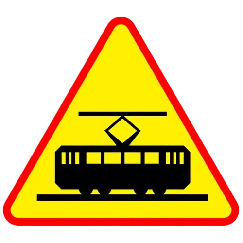 Znak drogowy A-21 - Uwaga Tramwaj - 600 mm - folia I generacji