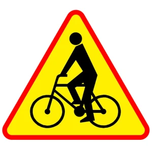 Znak drogowy A-24 - uwaga rowerzyści - folia I generacji - 900 mm