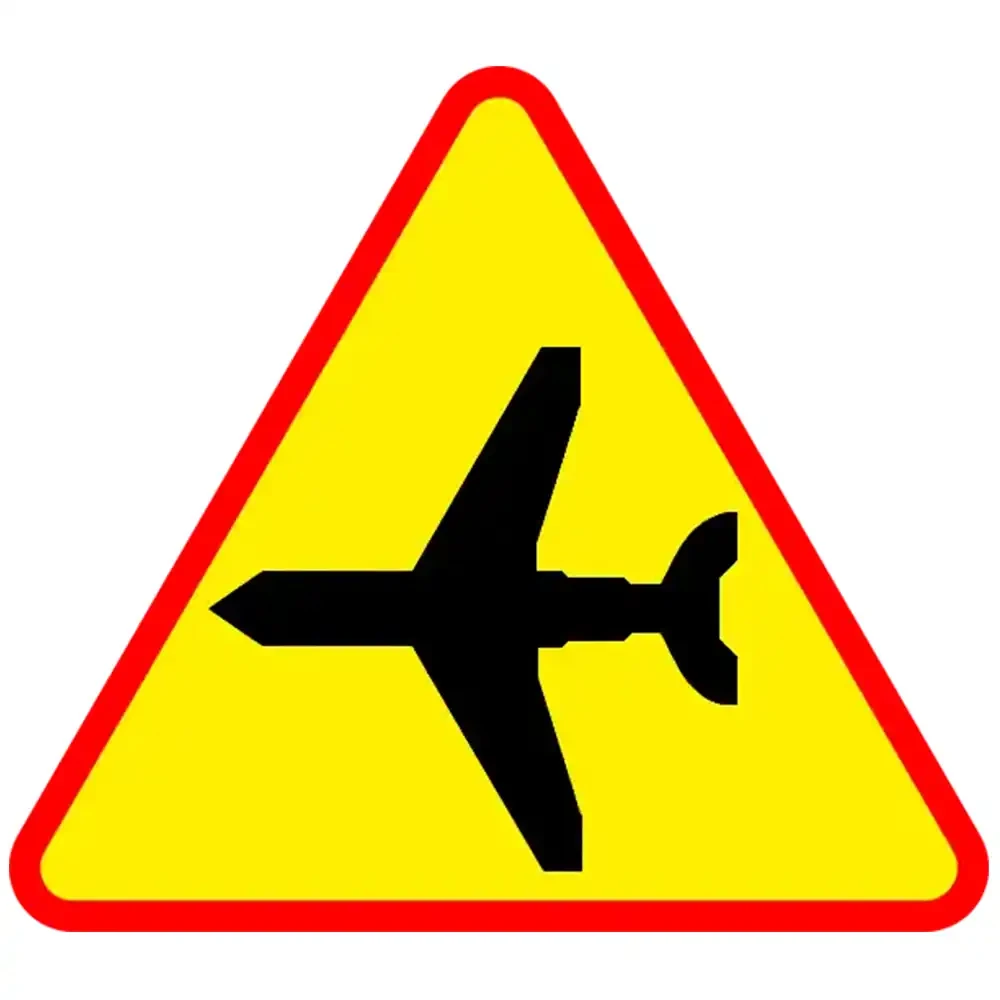 Znak drogowy A-26 - lotnisko - folia odblaskowa I generacji - 900 mm - sklep drogowy Widrog.webp