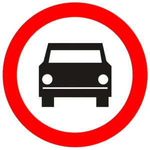 Znak Drogowy B-3 - Zakaz Wjazdu Pojazdów Silnikowych - 400 mm - Folia I Generacji
