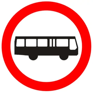 Znak drogowy B-3A - zakaz wjazdu autobusów - folia I generacji - 900 mm