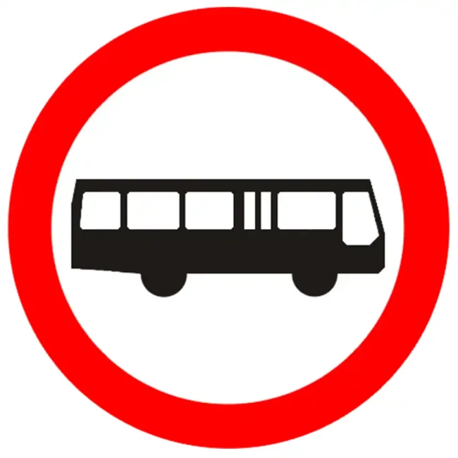 Znak drogowy B-3A - zakaz wjazdu autobusow - folia odblaskowa I generacji - 1000 mm - sklep drogowy Widrog.webp