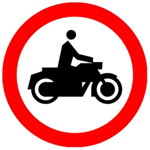 Znak drogowy B-4 - zakaz wjazdu motocykli - folia I generacji - 800 mm