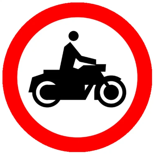 Znak drogowy B-4 - zakaz wjazdu motocykli - folia I generacji - 1000 mm