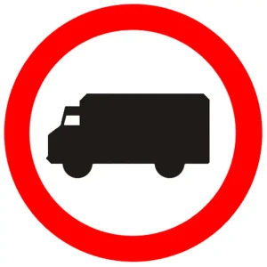Znak drogowy B-5 - zakaz wjazdu samochodów ciężarowych - folia I generacji - 800 mm