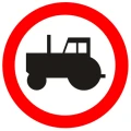 Znak drogowy B-6 - zakaz wjazdu ciagnikow rolniczych - folia odblaskowa I generacji - 400 mm - sklep drogowy Widrog.webp