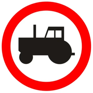 Znak drogowy B-6 - zakaz wjazdu ciągników rolniczych - Ø 400 mm - folia I generacji