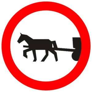 Znak drogowy B-8 - zakaz wjazdu pojazdów zaprzęgowych - Ø 400 mm - folia I generacji