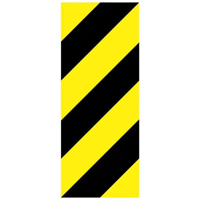 Tablica U-9b 500x1250 mm z ukośnymi żółto-czarnymi pasami