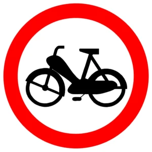 Znak drogowy B-10 - zakaz wjazdu motorowerów - folia I generacji - 800 mm