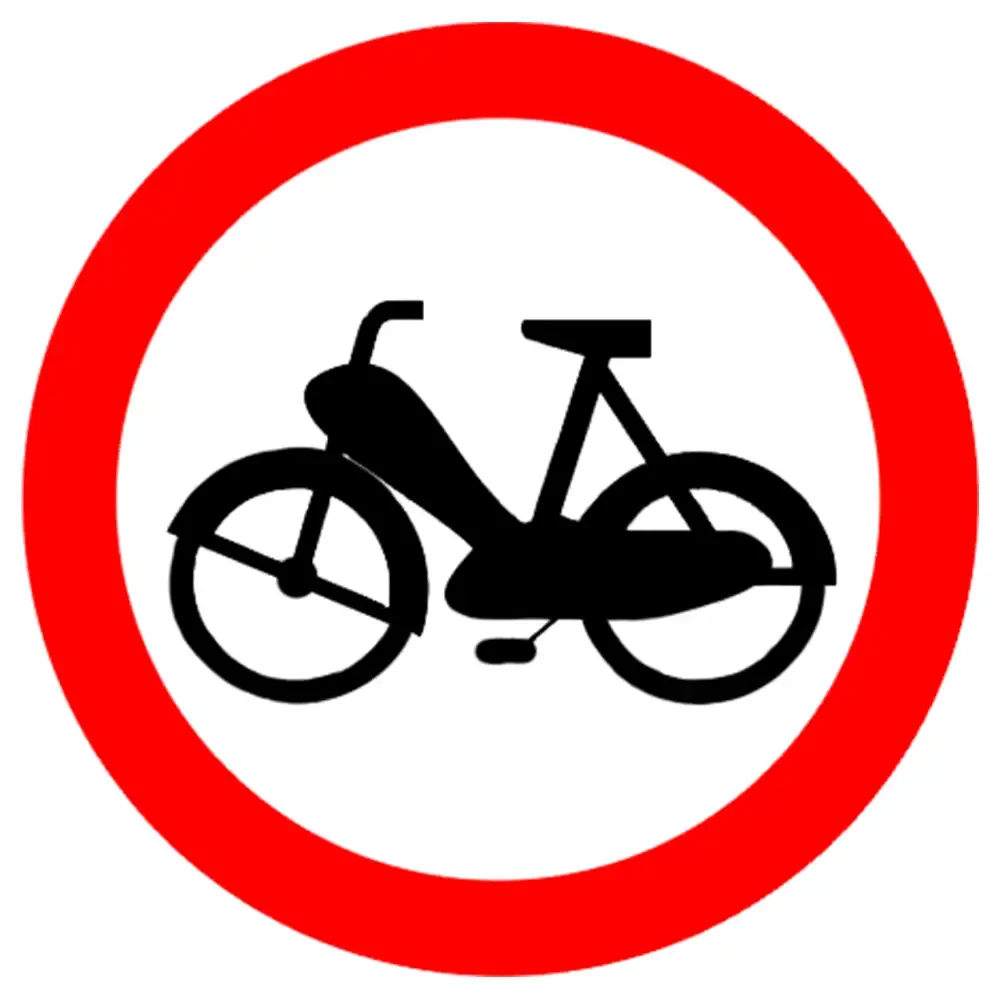 Znak drogowy B-10 - zakaz wjazdu motorowerow - folia odblaskowa I generacji - 1000 mm - sklep drogowy Widrog.webp