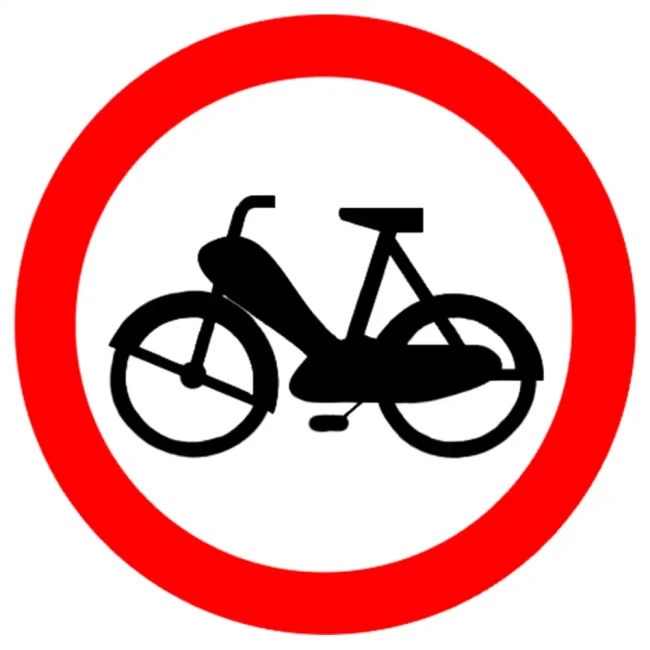 Znak drogowy B-10 - zakaz wjazdu motorowerow - folia odblaskowa I generacji - 1000 mm - sklep drogowy Widrog.webp