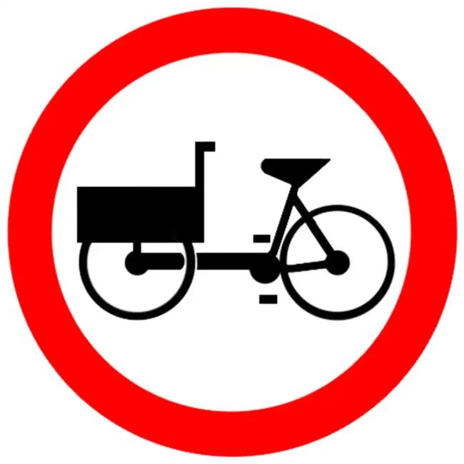 Znak drogowy B-11 - zakaz wjazdu wozkow rowerowych i rowerow wielosladowych - folia odblaskowa I generacji - 400 mm - sklep drogowy Widrog.webp