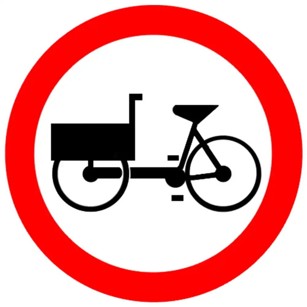 Znak drogowy B-11 - zakaz wjazdu wozkow rowerowych i rowerow wielosladowych - folia odblaskowa I generacji - 1000 mm - sklep drogowy Widrog.webp