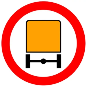 Znak drogowy B-13A - zakaz wjazdu pojazdów z materiałami niebezpiecznymi - folia I generacji - 800 mm