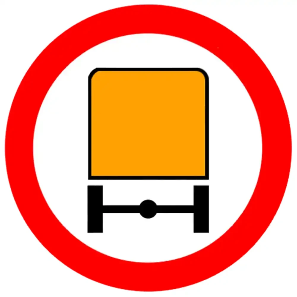 Znak drogowy B-13A - zakaz wjazdu pojazdow z materialami niebezpiecznymi - folia odblaskowa I generacji - 900 mm - sklep drogowy Widrog.webp