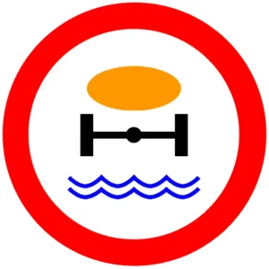 Znak drogowy B-14 - zakaz wjazdu pojazdów z materiałami, które mogą skazić wodę - folia I generacji - 800 mm