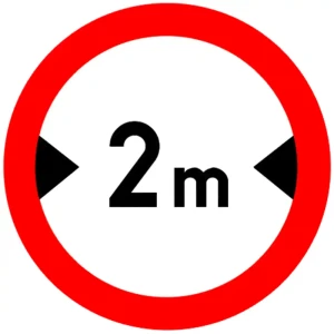 Znak drogowy B-15 - zakaz wjazdu pojazdów o szerokości ponad ... m - folia I generacji - 900 mm