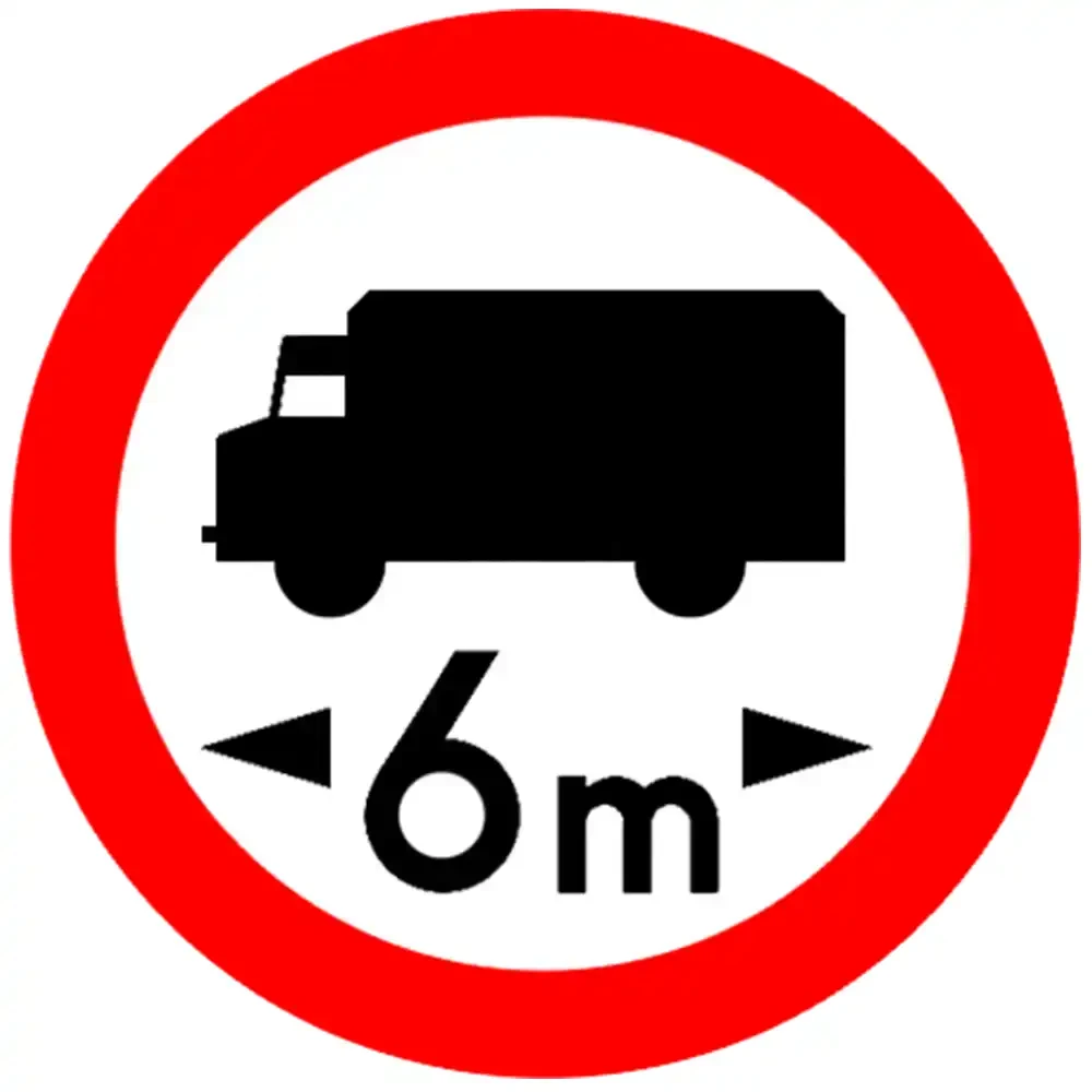 Znak drogowy B-17 - zakaz wjazdu pojazdow o dlugości ponad ... m - folia odblaskowa I generacji - 400 mm - sklep drogowy Widrog.webp