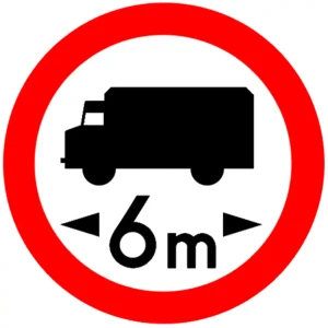 Znak drogowy B-17 - zakaz wjazdu pojazdów o długości ponad ... m - Ø 400 mm - folia I generacji