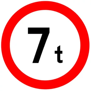 Znak drogowy B-18 - zakaz wjazdu pojazdów o masie ponad ... t - folia I generacji - 800 mm