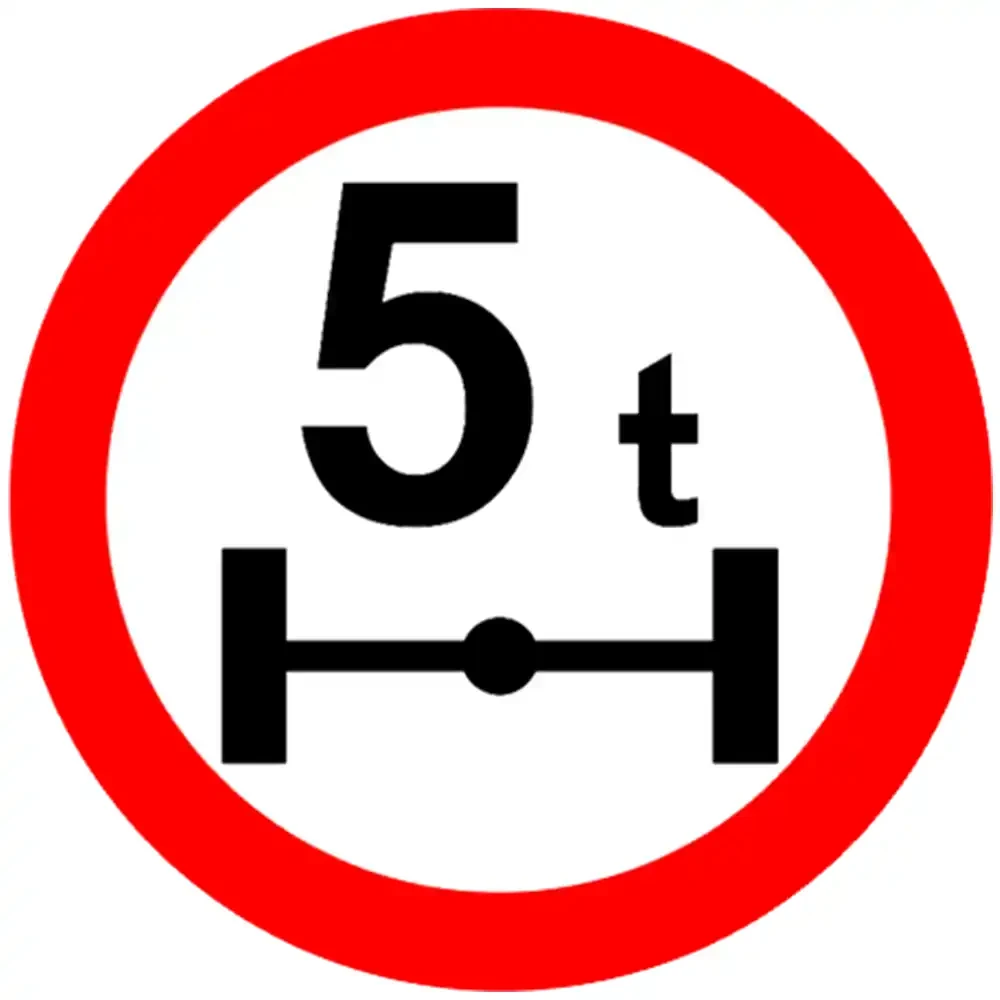 Znak drogowy B-19 - zakaz wjazdu pojazdów o nacisku osi większym niż .. t - folia odblaskowa I generacji - 800 mm - sklep drogowy Widrog.webp