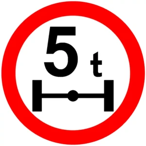 Znak drogowy B-19 - zakaz wjazdu pojazdów o nacisku osi większym niż ... t - folia I generacji - 1000 mm