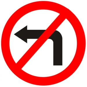 Znak drogowy B-21 - zakaz skrętu w lewo i zawracania - folia I generacji - 900 mm