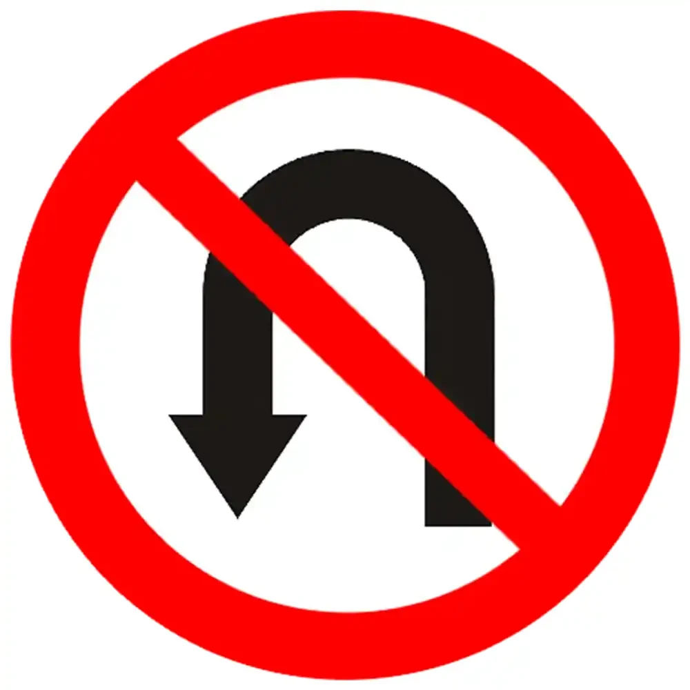 Znak drogowy B-23 - zakaz zawracania - folia odblaskowa I generacji - 1000 mm - sklep drogowy Widrog.webp