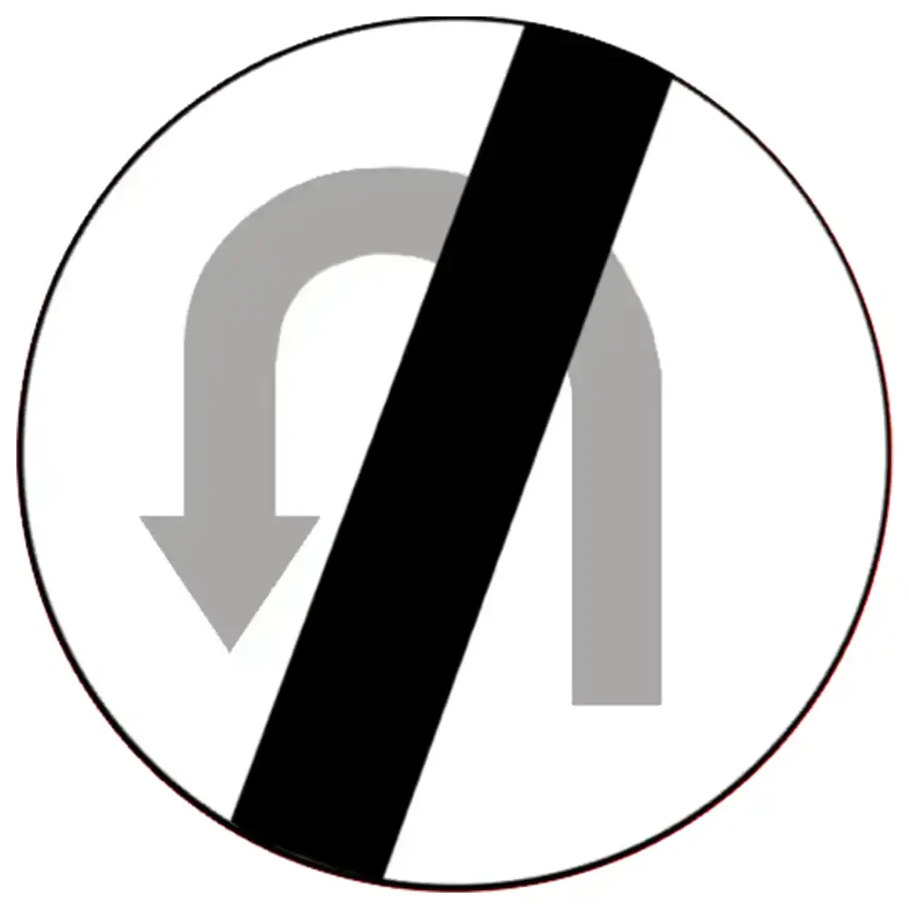 Znak drogowy B-24 - koniec zakazu zawracania - folia odblaskowa I generacji - 800 mm - sklep drogowy Widrog.webp