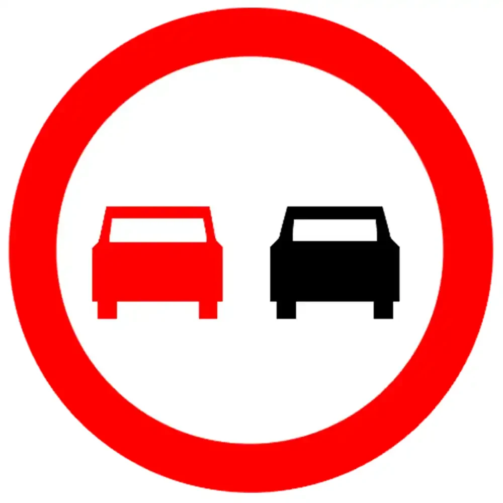 Znak drogowy B-25 - zakaz wyprzedzania - folia odblaskowa I generacji - 800 mm - sklep drogowy Widrog.webp