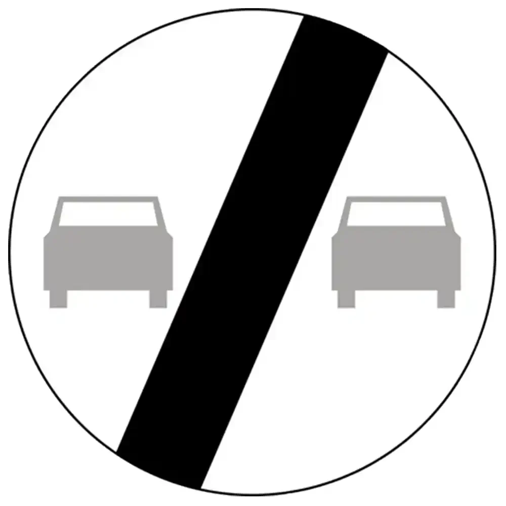 Znak drogowy B-27 - koniec zakazu wyprzedzania - folia odblaskowa I generacji - 400 mm - sklep drogowy Widrog.webp