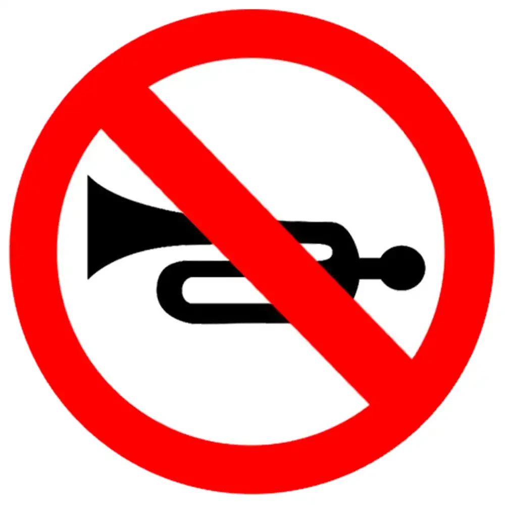 Znak drogowy B-29 - zakaz używania sygnałów dźwiękowych - folia odblaskowa I generacji - 800 mm - sklep drogowy Widrog.webp