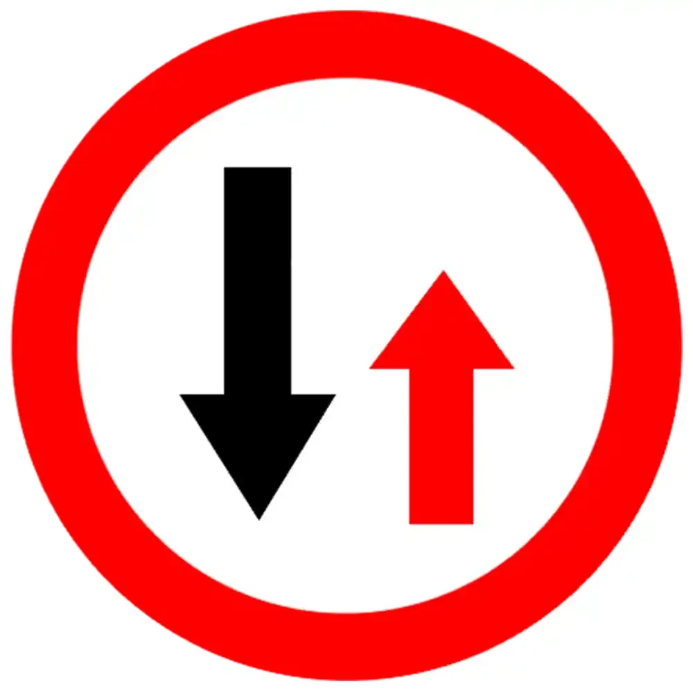 Znak drogowy B-31 - pierwszenstwo dla nadjezdzających z przeciwka - folia odblaskowa I generacji - 400 mm - sklep drogowy Widrog.webp