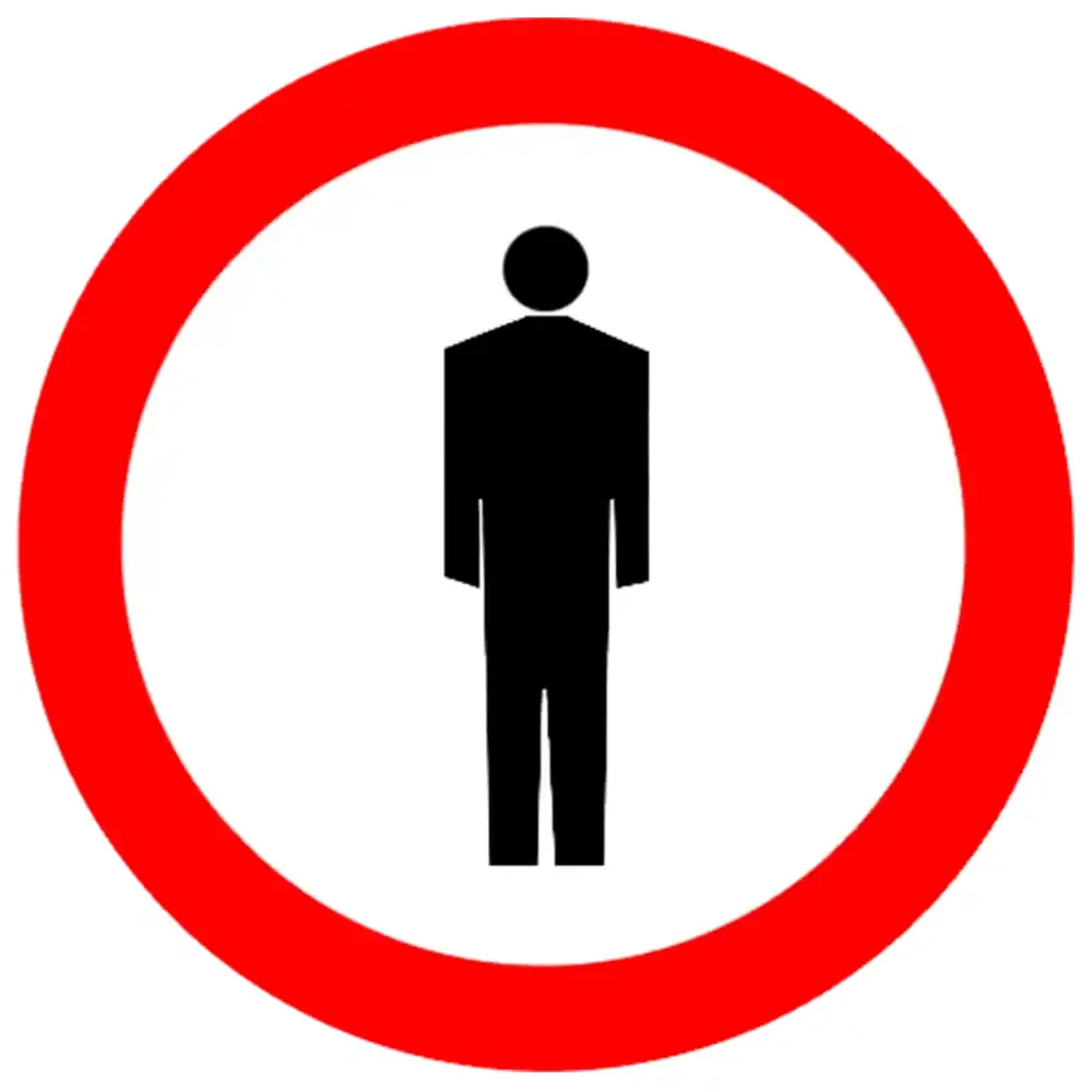 Znak drogowy B-41 - zakaz ruchu pieszych - folia odblaskowa I generacji - 400 mm - sklep drogowy Widrog.webp