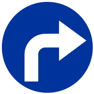 Znak drogowy C-2 - nakaz jazdy w prawo za znakiem - folia I generacji - 900 mm