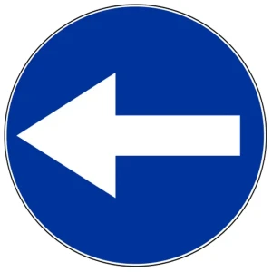 Znak drogowy C-3 - nakaz jazdy w lewo przed znakiem - folia I generacji - 1000 mm