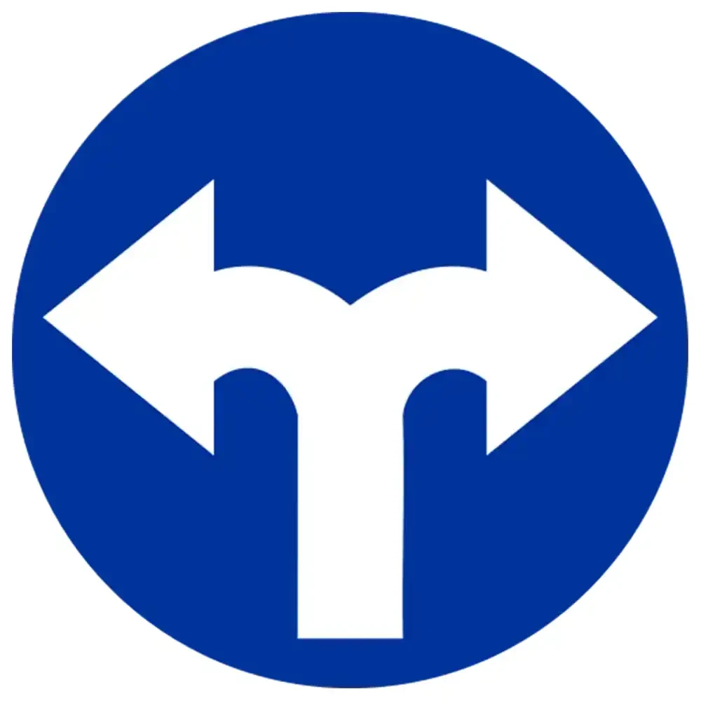 Znak drogowy C-8 - nakaz jazdy w prawo lub w lewo - folia odblaskowa I generacji - 800 mm - sklep drogowy Widrog.webp