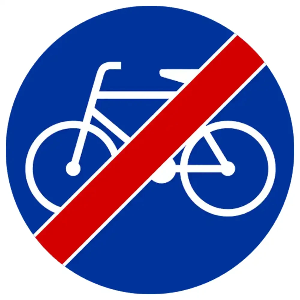 Znak drogowy C-13A - koniec drogi dla rowerow - folia odblaskowa I generacji - 800 mm - sklep drogowy Widrog.webp