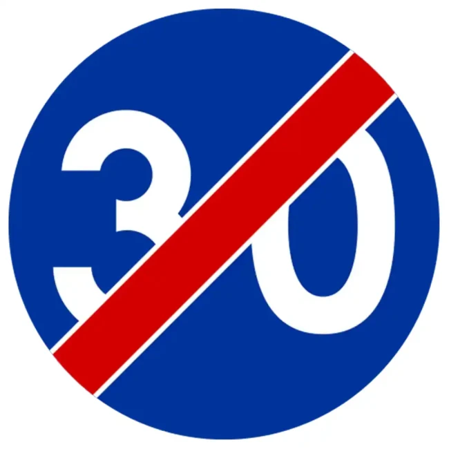 Znak drogowy C-15 - koniec minimalnej predkosci - folia odblaskowa I generacji - 900 mm - sklep drogowy Widrog.webp